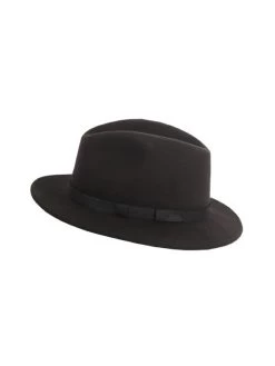 984 - Chapeau Imperméable En Laine Somlys - Marron Foncé