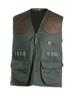 Gilet De Chasse Vert Foncé Broderie Sanglier