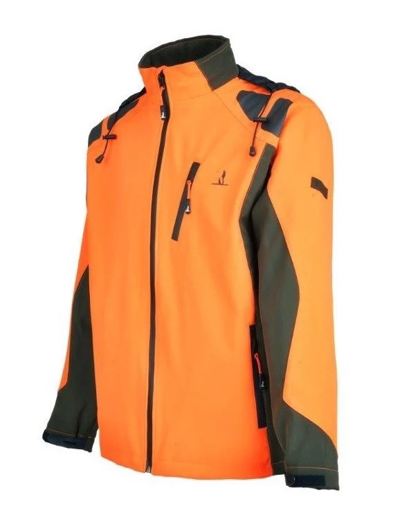 Blouson Chasse Percussion Softshell Kaki / Orange 3 Blouson Chasse Percussion Softshell Kaki / Orange