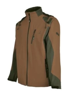 Blouson Chasse Percussion Softshell Vert / Marron