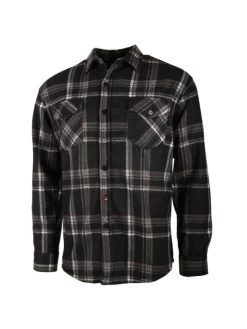 Chemise Polaire Carreaux Noire Somlys