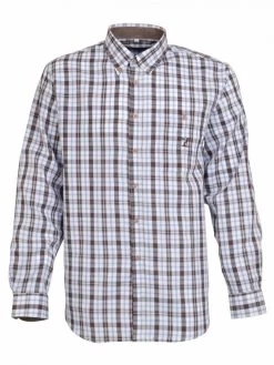 Chemise Chasse Percussion Tradition Marron / Bleu