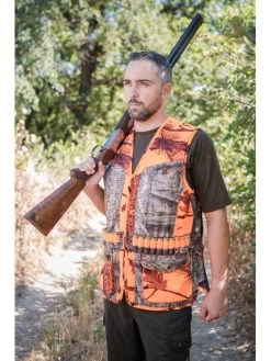Gilet Chasse Camo Orange-forest Somlys -Chasse en plein air gilet camo orange forest 2