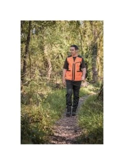 Gilet Chasse Orange Enfant Somlys -Chasse en plein air gilet orange 3