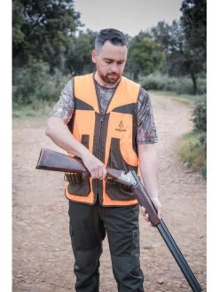 Gilet Chasse Reversible Orange-camo Forest Somlys -Chasse en plein air gilet reversible orange camo forest 3