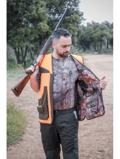 Gilet Chasse Reversible Orange-camo Forest Somlys -Chasse en plein air gilet reversible orange camo forest 4
