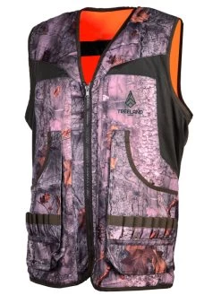 Gilet Chasse Reversible Orange-camo Forest Enfant