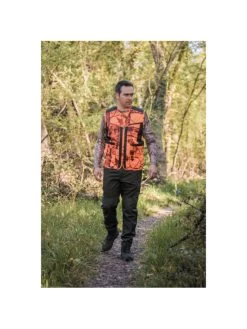 Gilet Chasse Traque Camouflage Orange -Chasse en plein air gilet traque camouflage orange 1