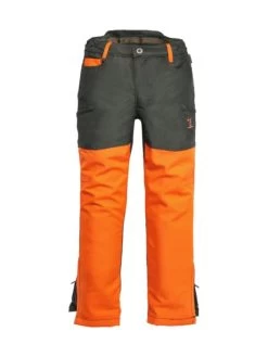 Pantalon Stronger Enfant Kaki/Orange Chasse