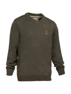 Pull Brode Col Rond Enfant Kaki - Percussion