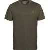 T-Shirt Brode Chasse Kaki - Percussion -Chasse en plein air t shirt brode chasse kaki percussion