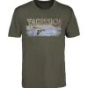 T-Shirt Serigraphie Chasse Kaki - Canard -Chasse en plein air t shirt serigraphie chasse kaki canard