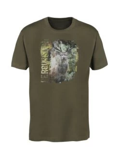 T-Shirt Serigraphie Chasse Kaki - Cerf