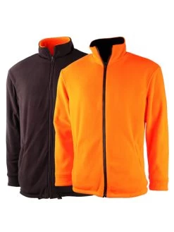Veste Chasse Polaire Reversible Orange-vert Enfant