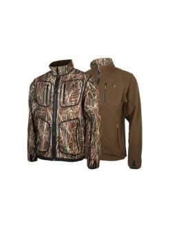 Veste Chasse Polar Reverse Roseaux-marron Somlys
